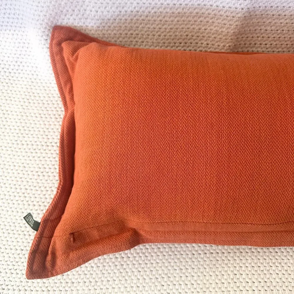 Ralph Lauren Home Orange Rust Beige Lumbar Feather Breakfast Pillow 14